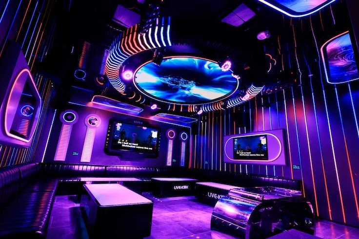 A Live-K Karaoke private suite; the concept is opening a 10,512-square-foot venue at The CTR in downtown Atlanta