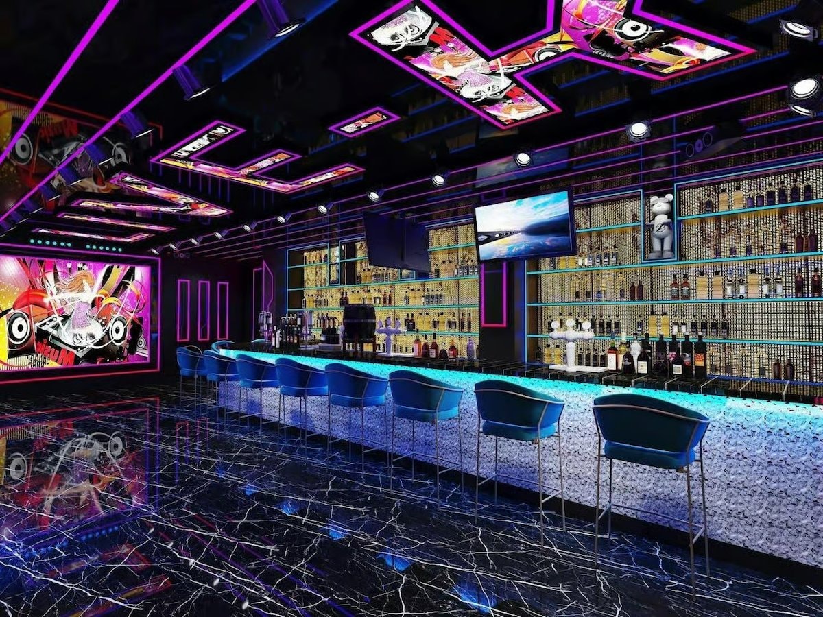 Rendering of the bar and lounge concept for Live-K Karaoke at The CTR