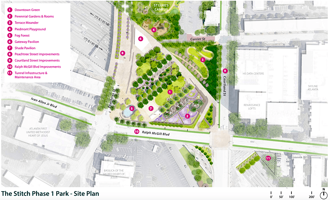 Retooled vision unveiled for highway-capping Stitch project downtown | Urbanize Atlanta
