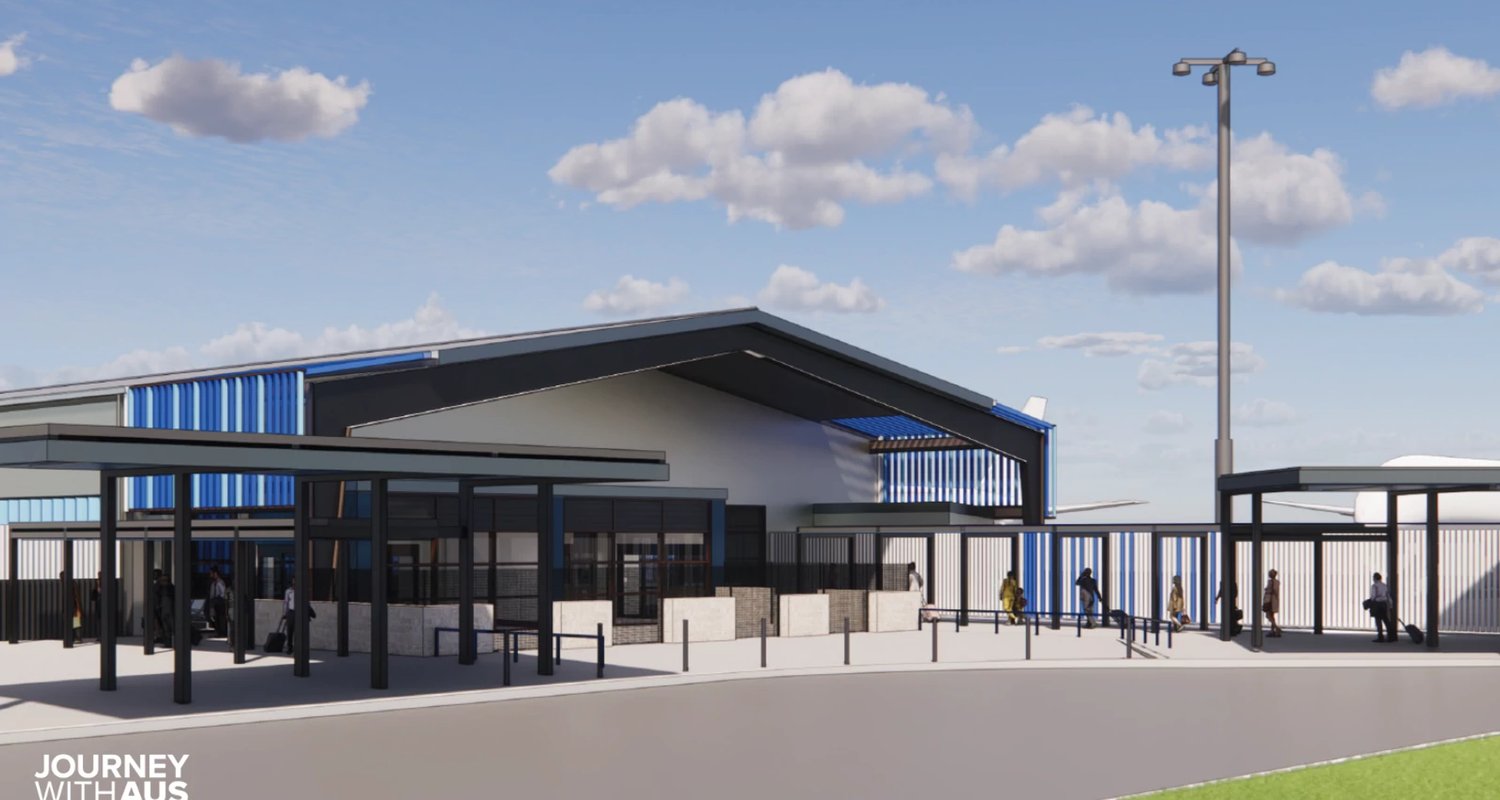 Rendering of the Concourse M exterior at Austin-Bergstrom International Airport