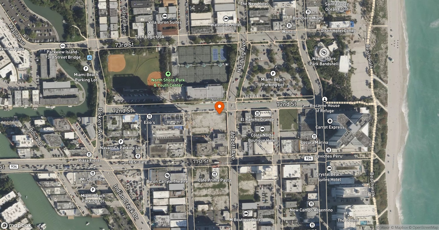 Site of NoBe PARC Miami Beach at 7140 Abbott Avenue, Miami Beach, FL 33141