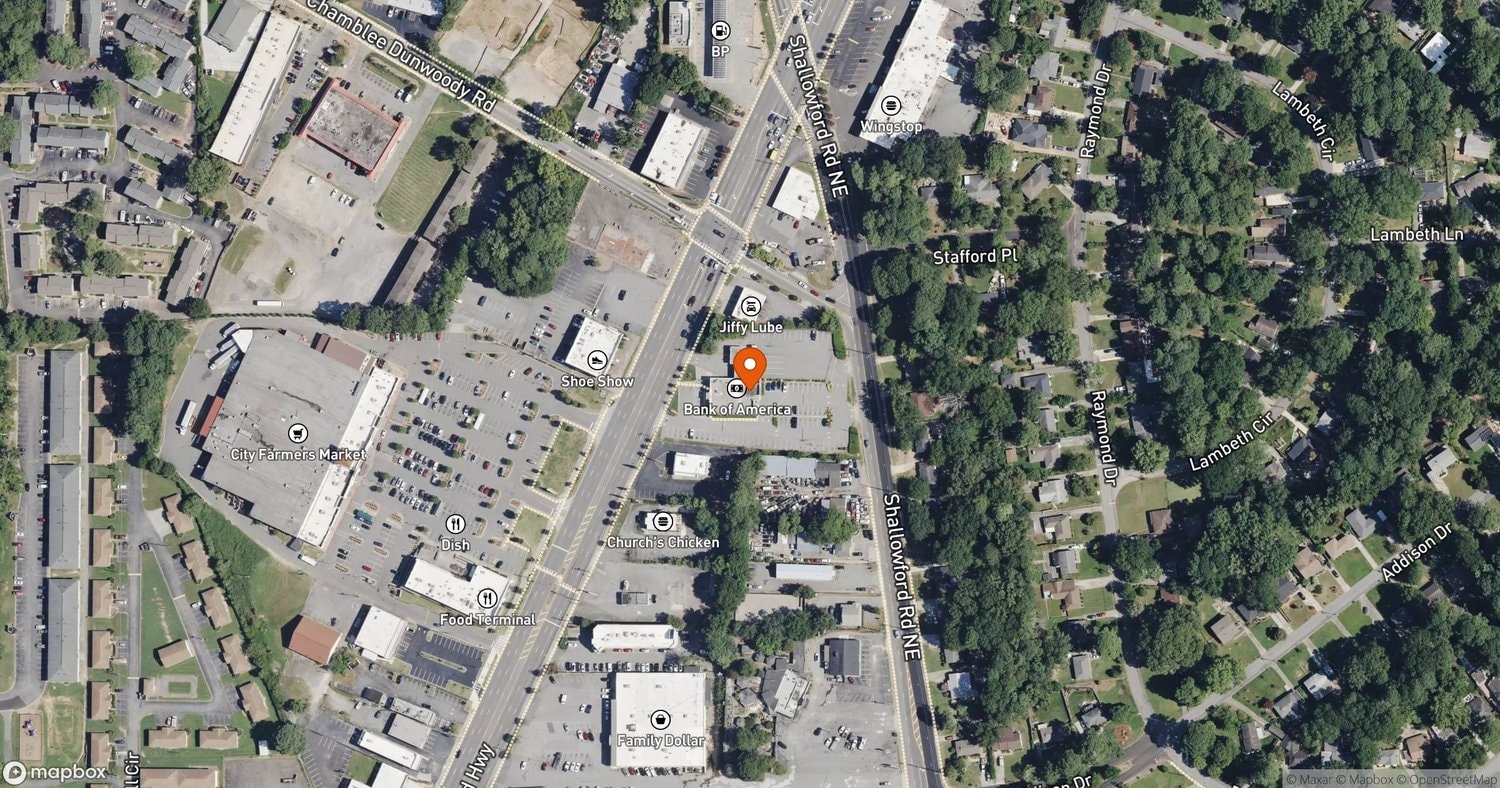 Site of Bank of America at 5001 Buford HWY, DeKalb County, GA