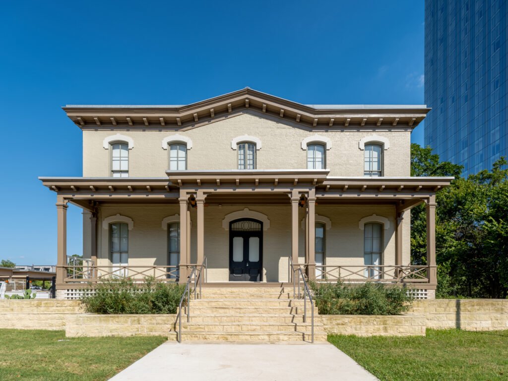 The historic Castleman-Bull House at 201 Red River St, subject of a City of Austin rezoning adjacent to the Austin Convention Center