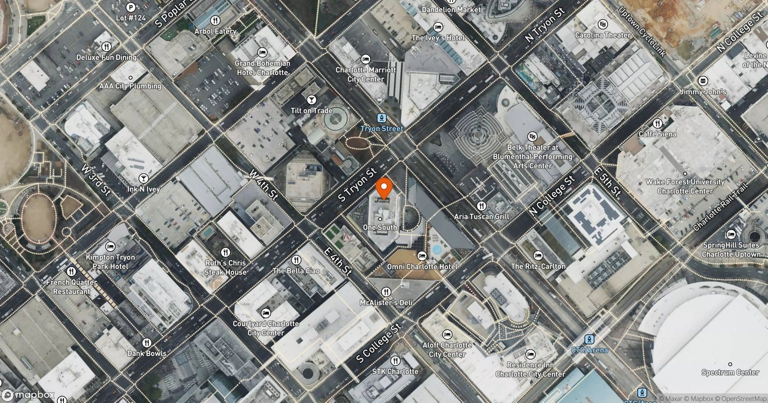 Site of Huntington Bank HQ Expansion at One South at 101 S. Tryon St., Charlotte, NC