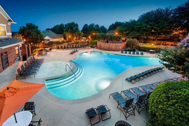 Pool deck at The Kendrick (formerly Avana Lenox) at dusk