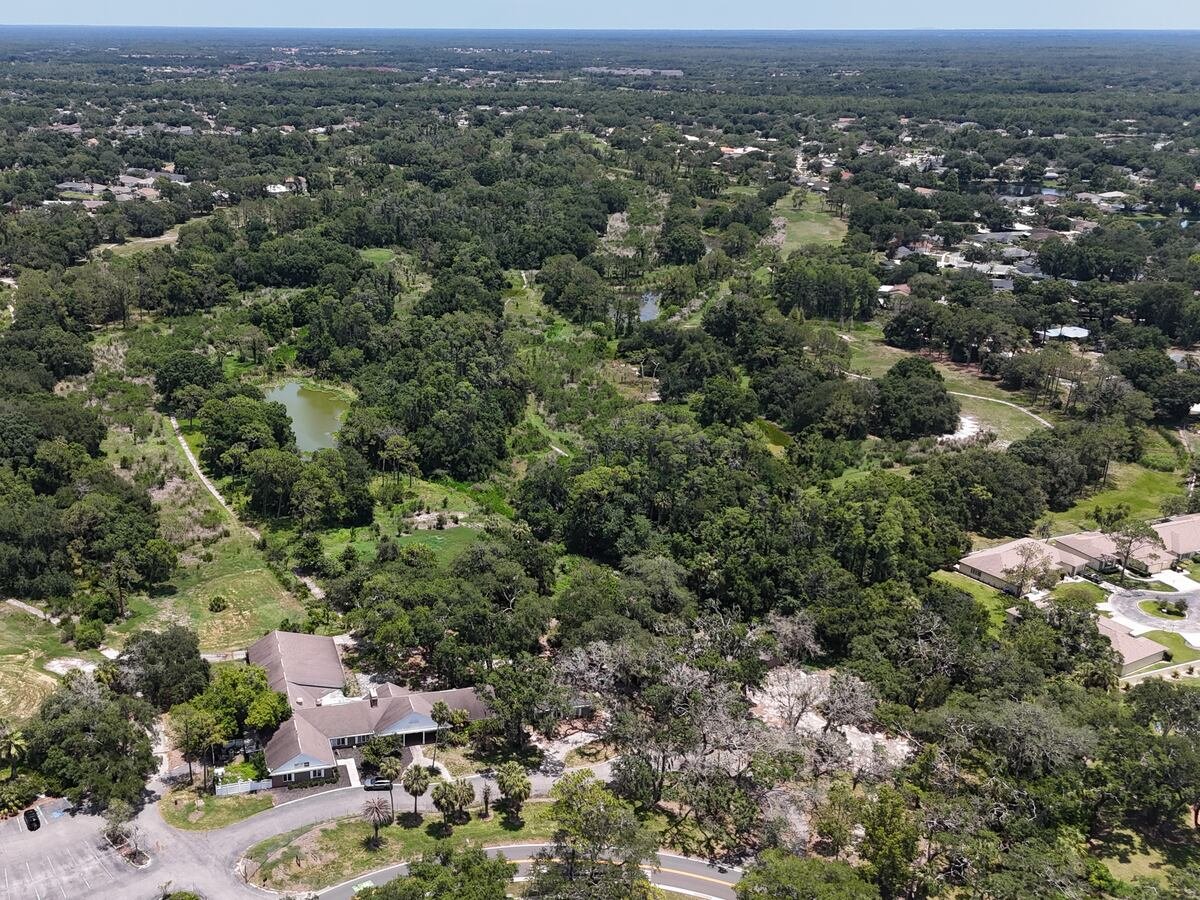 Aerial view of the shuttered Pebble Creek Golf Club property in New Tampa