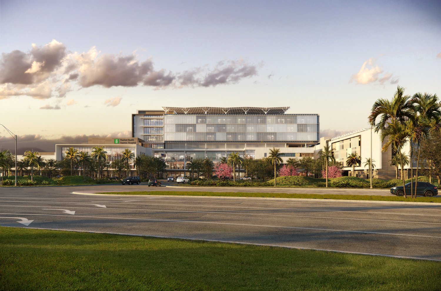 Rendering of the proposed Baptist Health hospital in Coconut Creek, Broward County