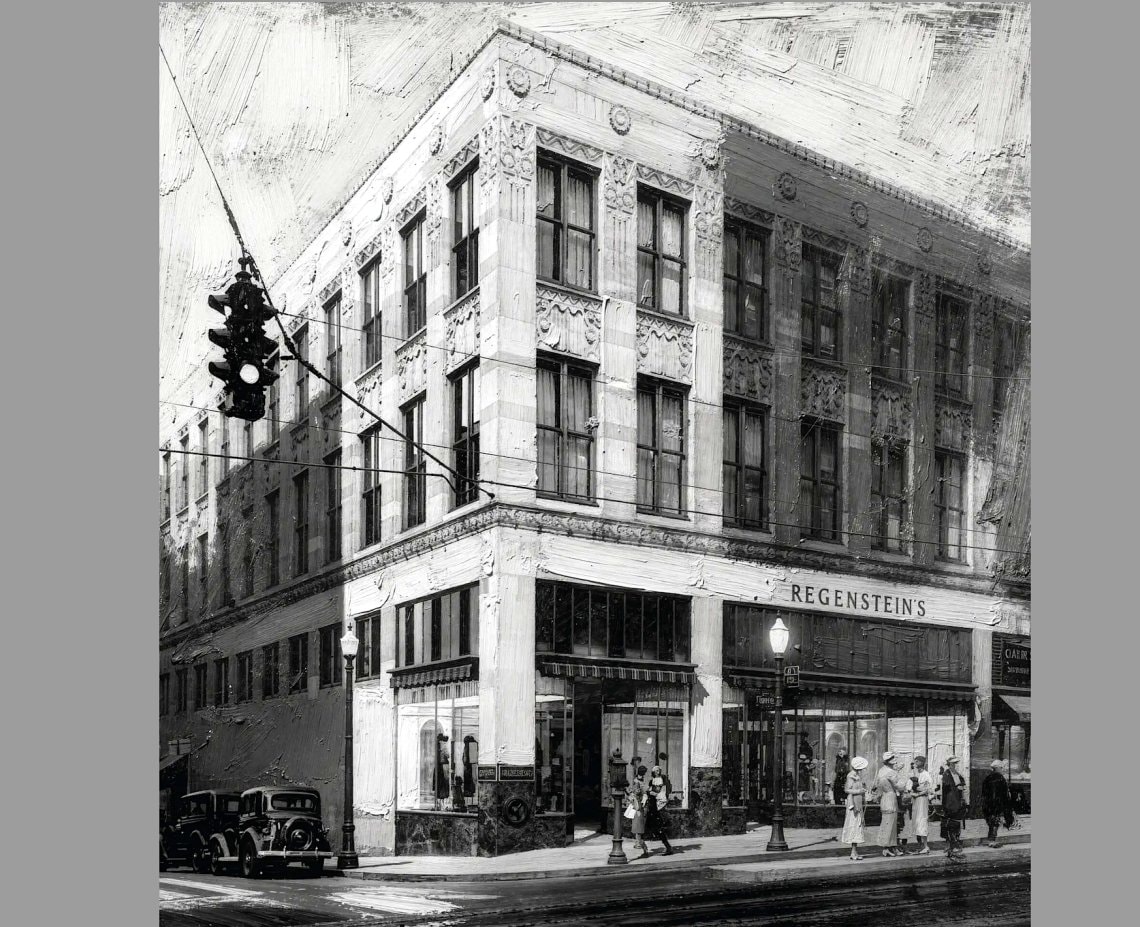 The historic Regenstein's department store building at 207 Peachtree, which is being revived as an entertainment destination