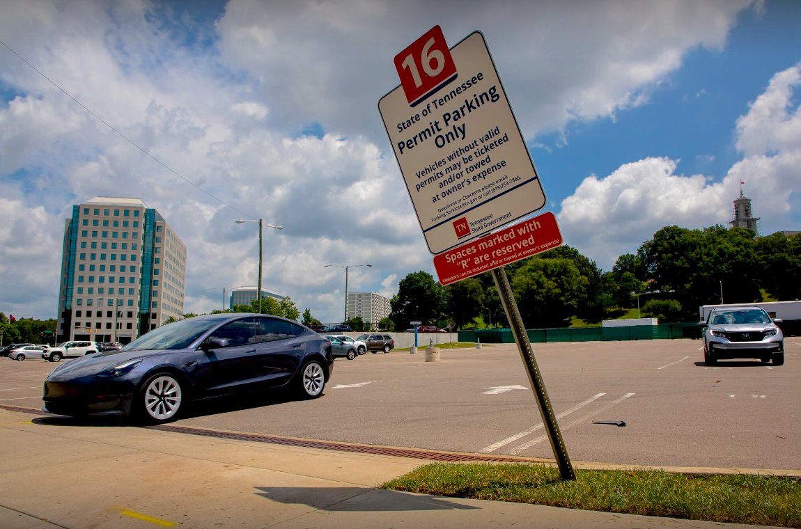 State-owned parking Lot 16 near the Tennessee State Capitol, one of five lots targeted for mixed-use redevelopment