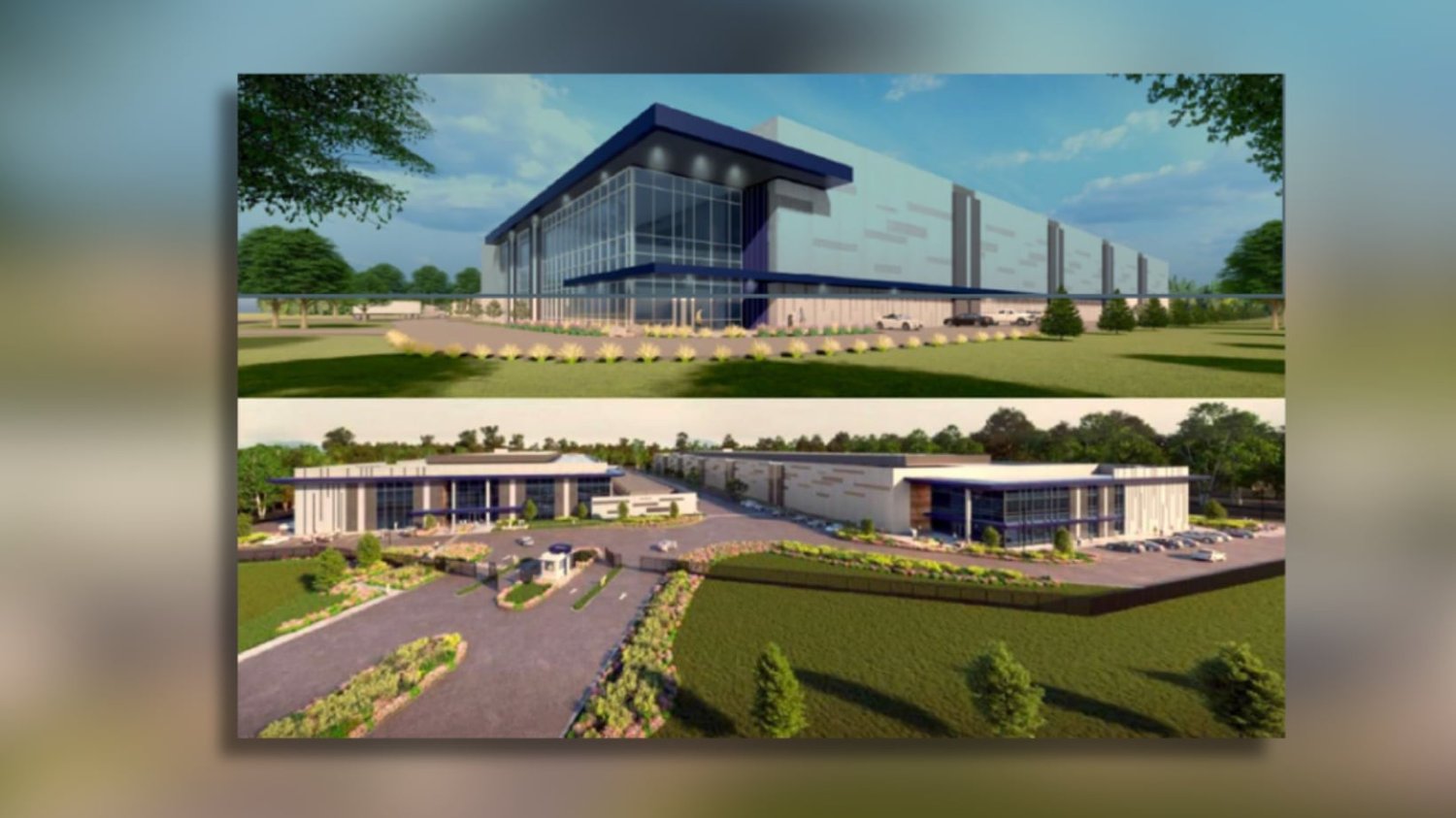 Renderings of the proposed data center at 1155 Powers Ferry Place in Marietta