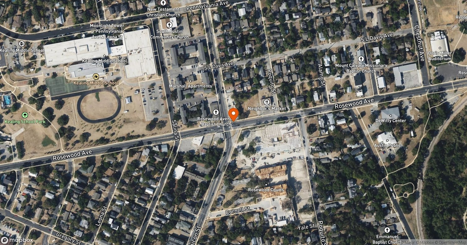 Site of 1900 Rosewood Block Mixed-Use Redevelopment at 1900-1906 Rosewood Ave; 1155 Chicon St; 1152 Poquito St, Austin, TX 78702