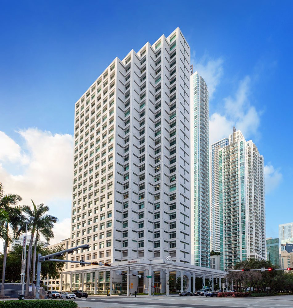 801 Brickell office tower viewed from Brickell Avenue