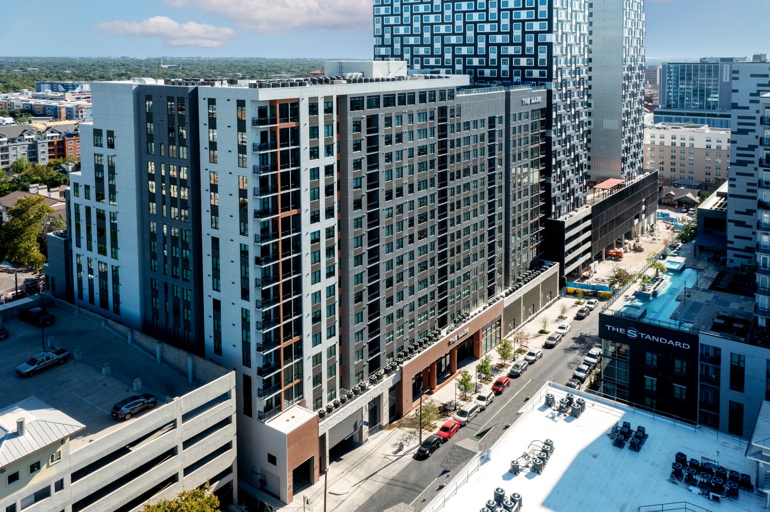 Aerial view of The Mark at Austin, designed by Humphreys & Partners Architects
