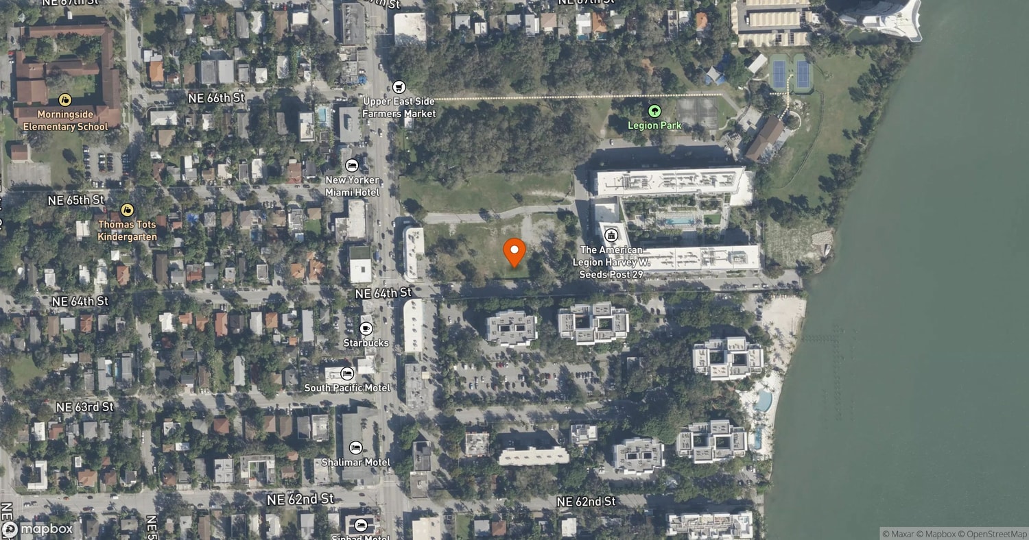 Site of Adela II at MiMo Bay (Adela on the Park) at 645 NE 64th Street, Miami, FL