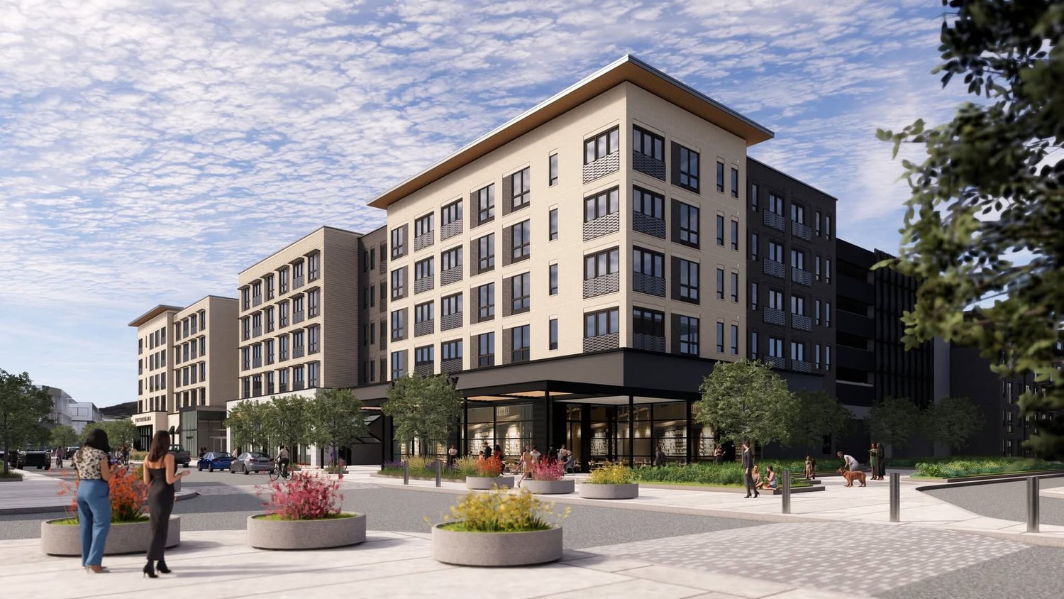 Rendering of The Wentwood apartment building at Fields West in Frisco