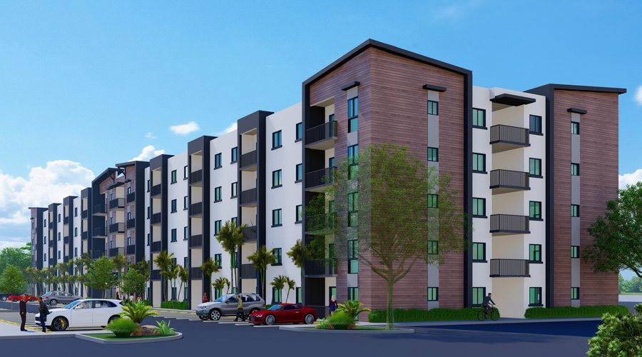 Street-level rendering of Magnolia Point Phase 1 residences