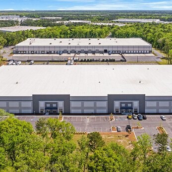 Aerial view of industrial buildings at Afton Ridge Business Park in Concord