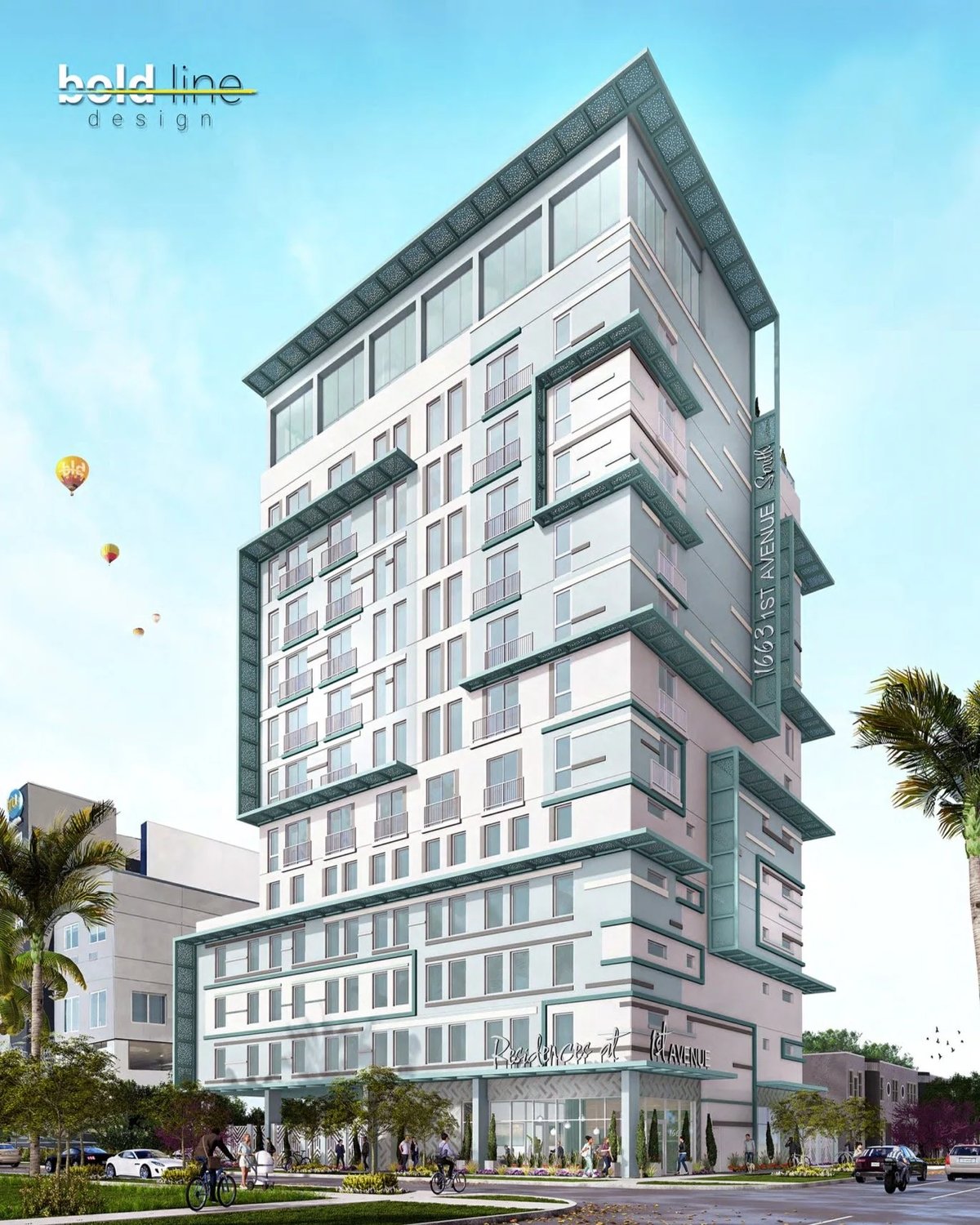 Rendering of the planned tower at 1663 1st Avenue South, one of six CDBG-DR-funded affordable housing projects