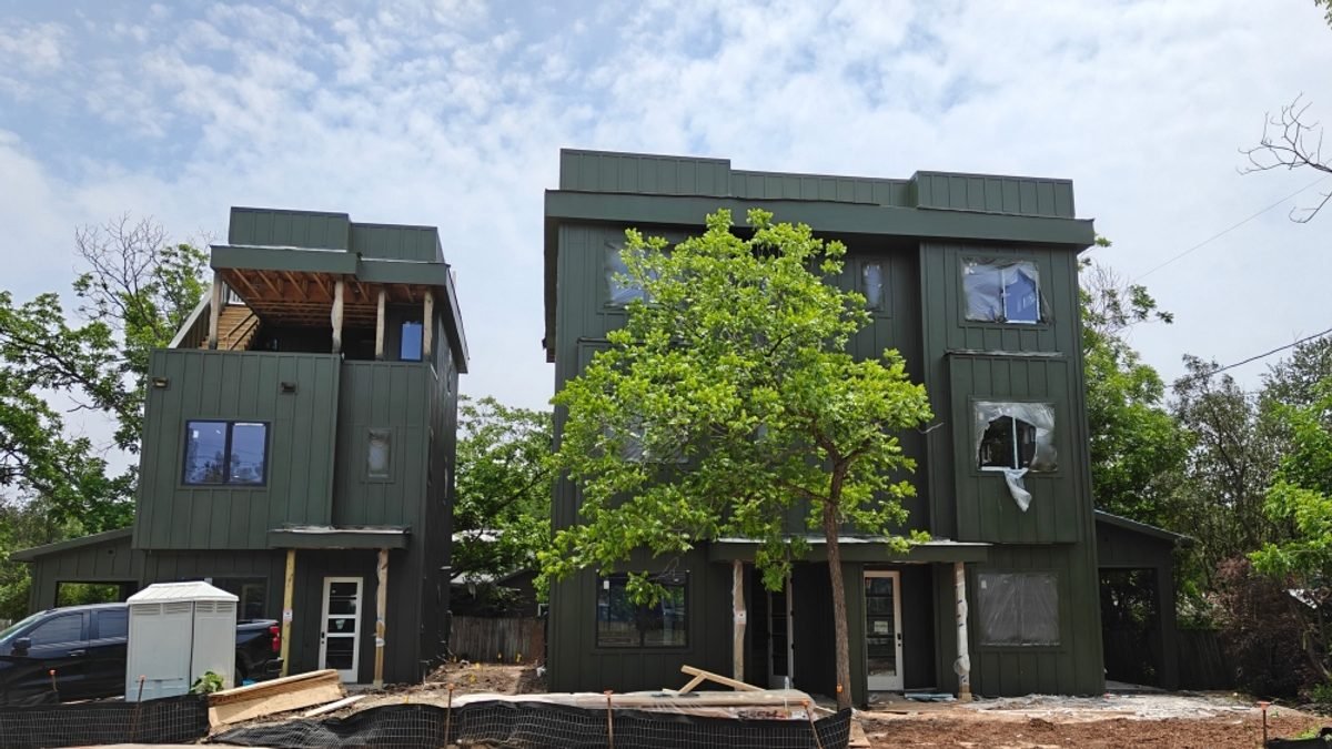 Multi-unit infill homes under construction in East Austin under the city's HOME initiative