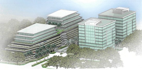 Rendering of the proposed office development at the DCOTA site on Griffin Road in Dania Beach