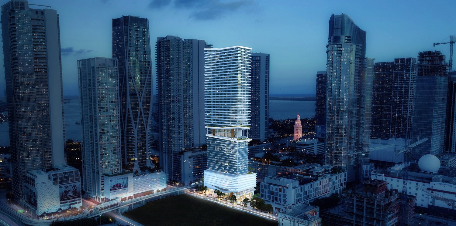 Night rendering of the proposed 53-story Block C East tower in Miami Worldcenter